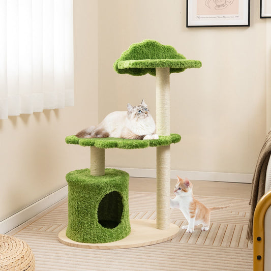 97 cm Cat Tree with Sisal Scratching Posts & Condo
