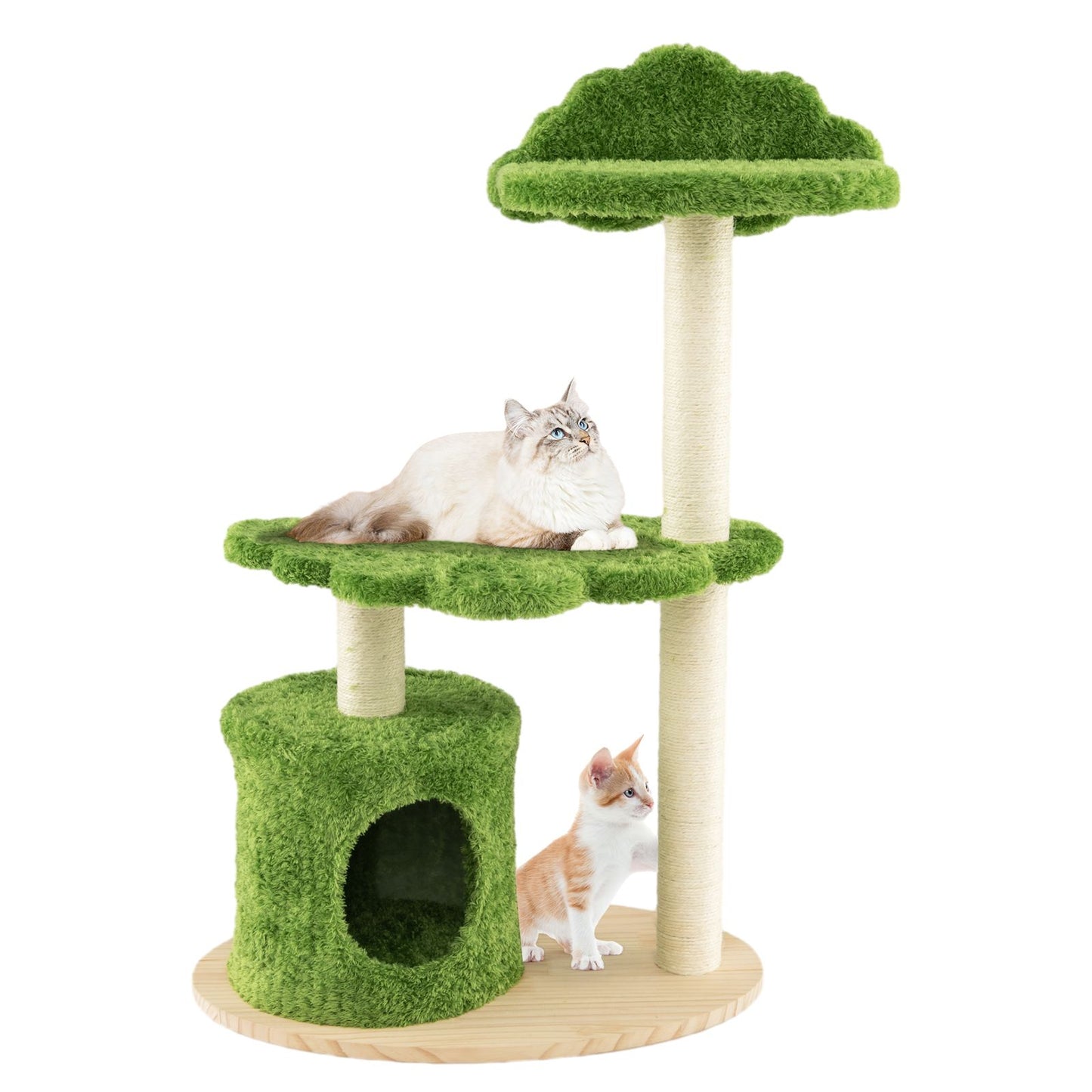 97 cm Cat Tree with Sisal Scratching Posts & Condo
