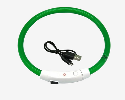 Rechargeable LED Dog Collar for Night Walks & Visibility
