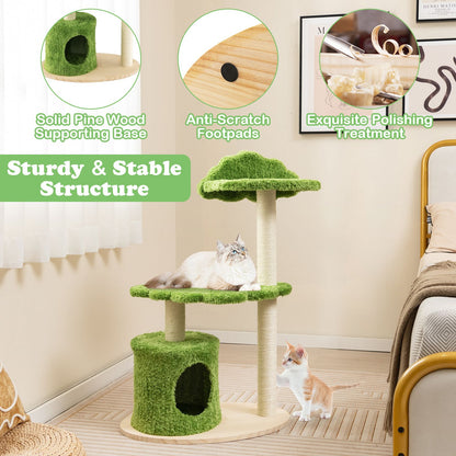 97 cm Cat Tree with Sisal Scratching Posts & Condo