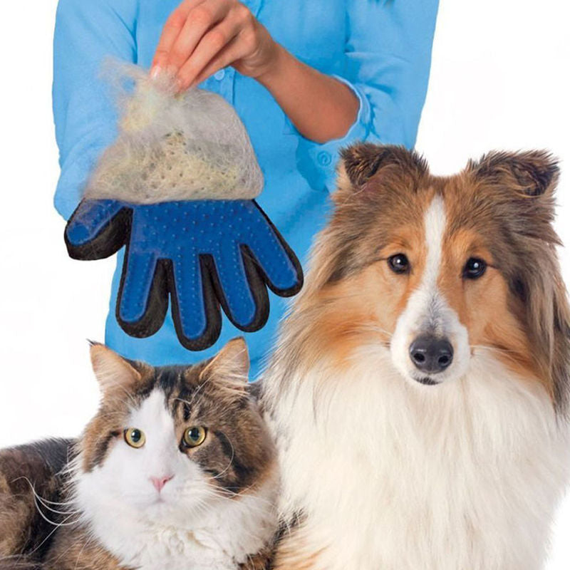 Pet Grooming Glove with Silicone Tips for Fur Removal