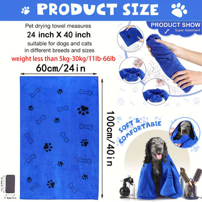 Quick-Drying Microfiber Pet Towel for Dogs & Cats