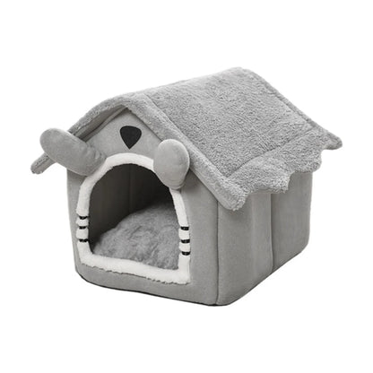 Semi-Enclosed Washable Cat House for Indoor Use