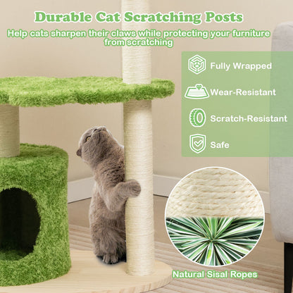 97 cm Cat Tree with Sisal Scratching Posts & Condo