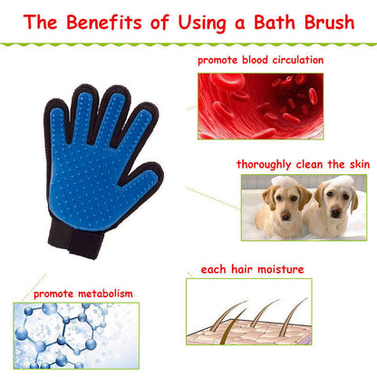 Pet Grooming Glove with Silicone Tips for Fur Removal